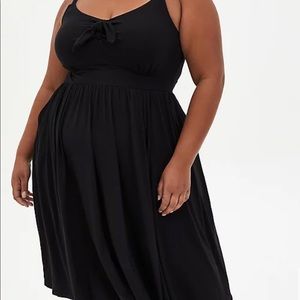 TORRID BLACK SUPER SOFT TIE FRONT SKATER DRESS